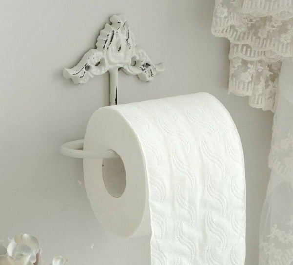Toiletpaperholder w. decor - White -