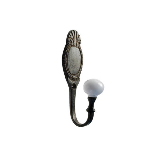 Haak Wand - Porseleinen knop antiek finish -