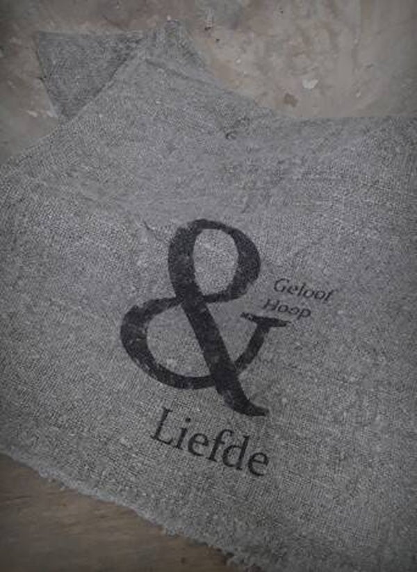 Linnen Doek Shabby - Geloof Hoop Liefde -
