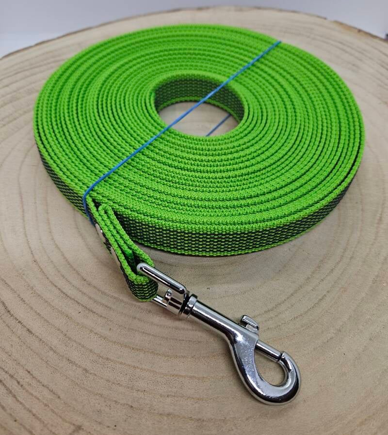 Gummierte Ausbildungsleine 20mm grün