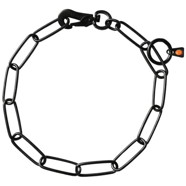 SPRENGER Halskette Edelstahl schwarz mit Karabiner langgliedrig