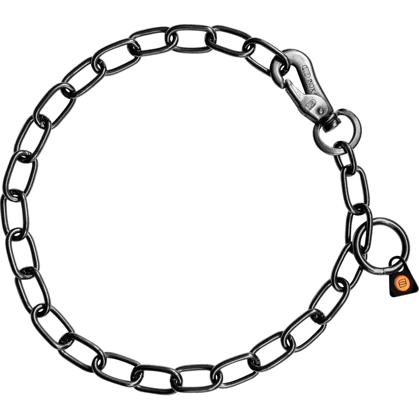 SPRENGER Halskette Edelstahl schwarz mit Karabiner kurzgliedrig