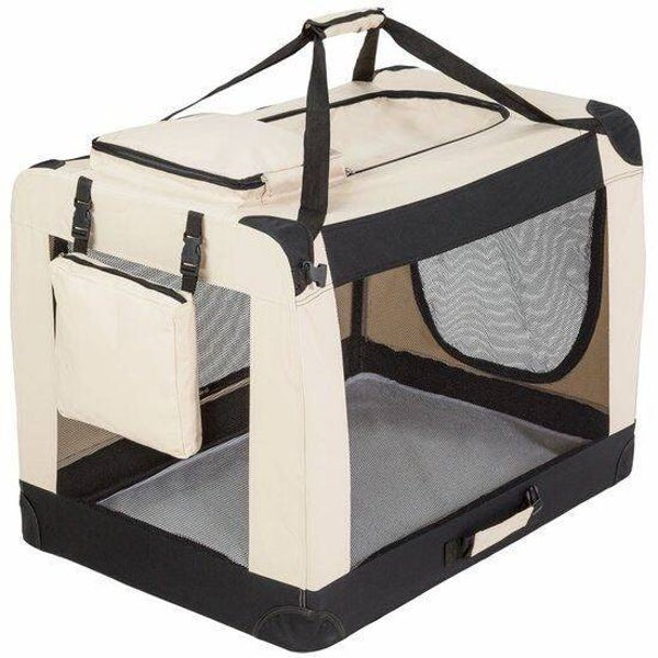 TOPMAST Faltbare Hundebox beige