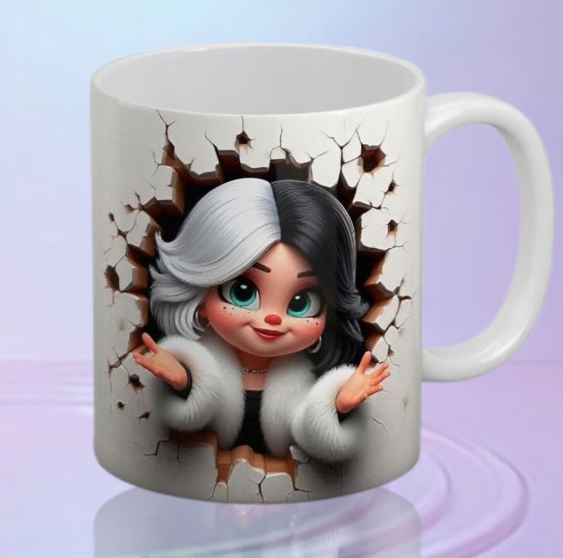 Mug Femme Cruelle à la Chevelure Bicolore
