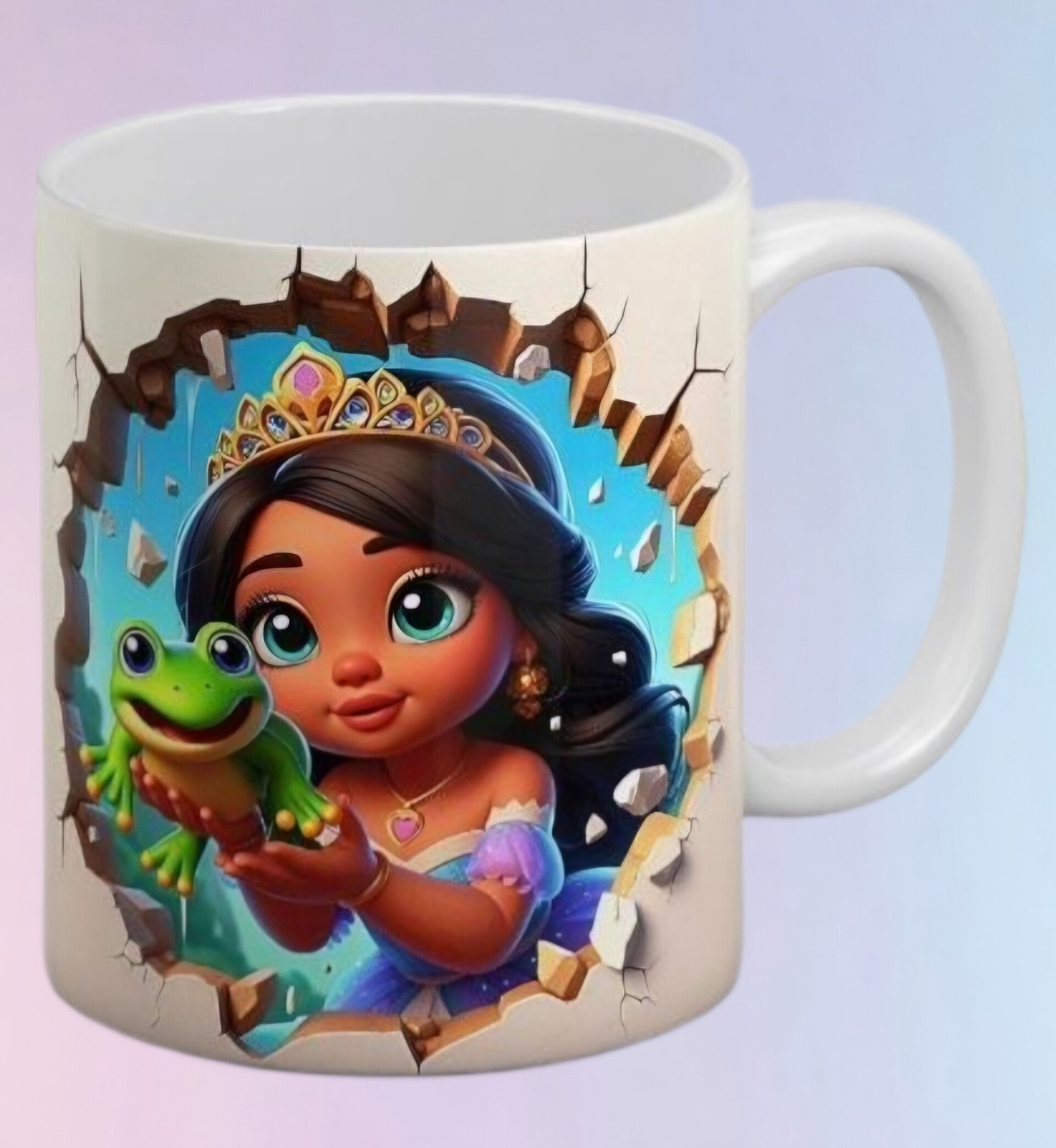 Mug princesse grenouille 3D – effet mur brisé