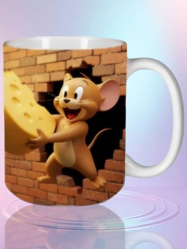 Mug Souris Speed - Vol de Fromage Géant (Effet 3D Mur de Briques)