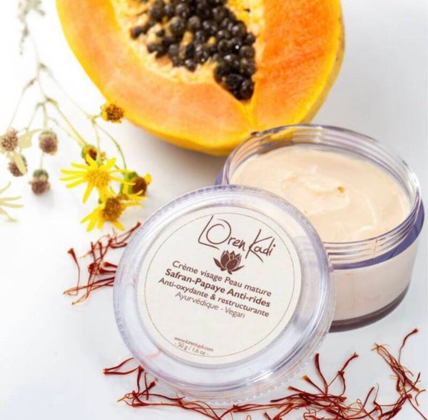 Crème « Safran Papaye » - anti-rides peau mature 50gr