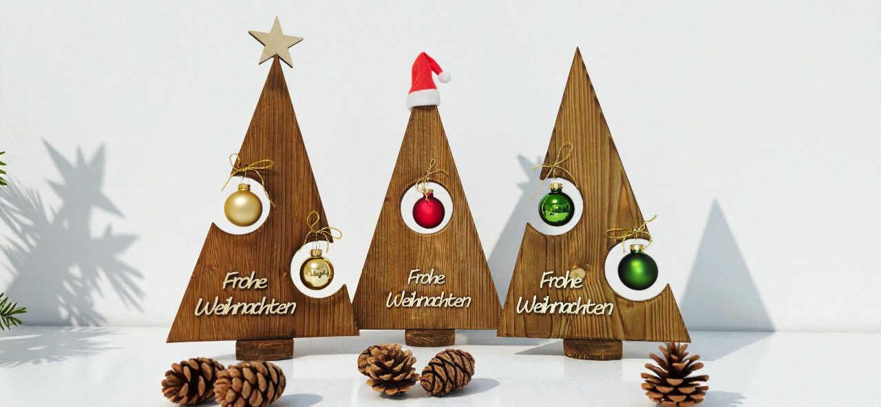 Deko-Tannenbaum – „Frohe Weihnachten“