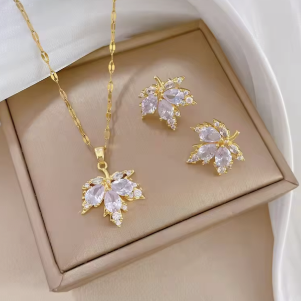 ,Maple‘ Set Halskette und Ohrringe