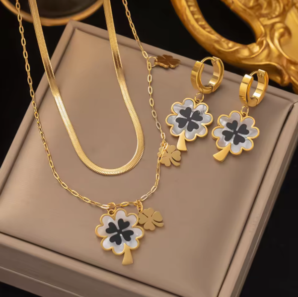 ,Víola‘ Halskette und Ohrringe Set