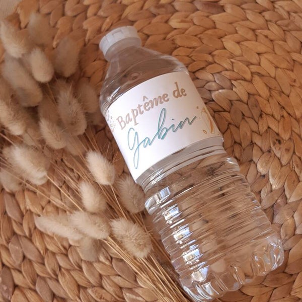 Etiquettes bouteille d'eau WATERPROOF personnalisable - Lot de 6