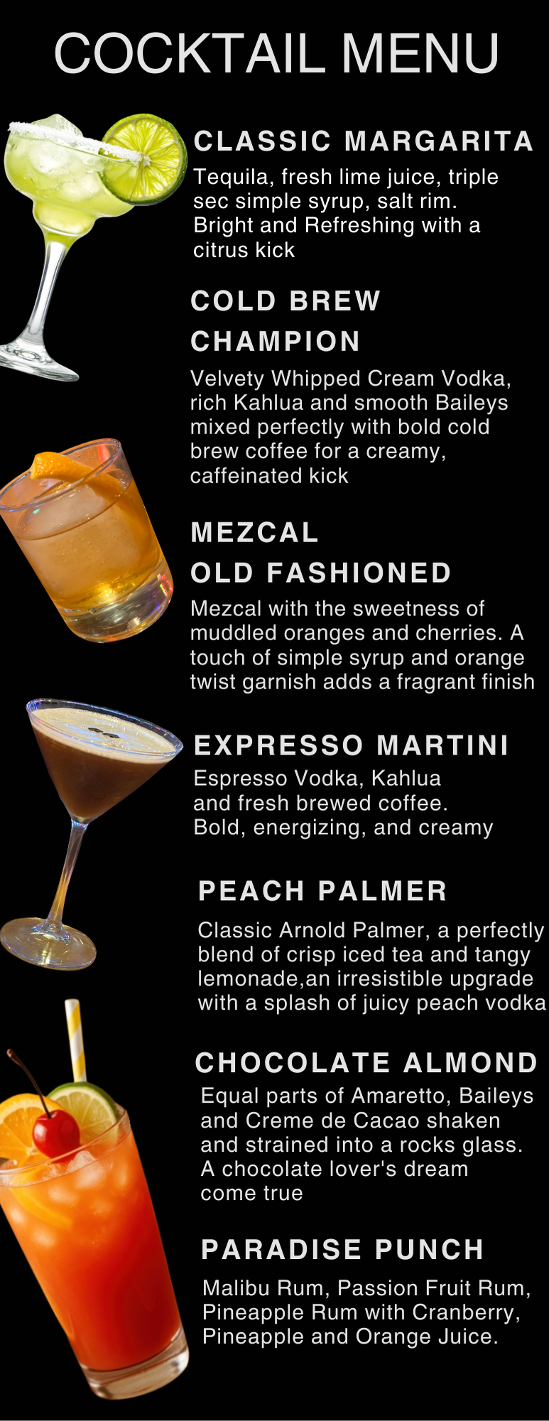 The Bench Cocktail Menu