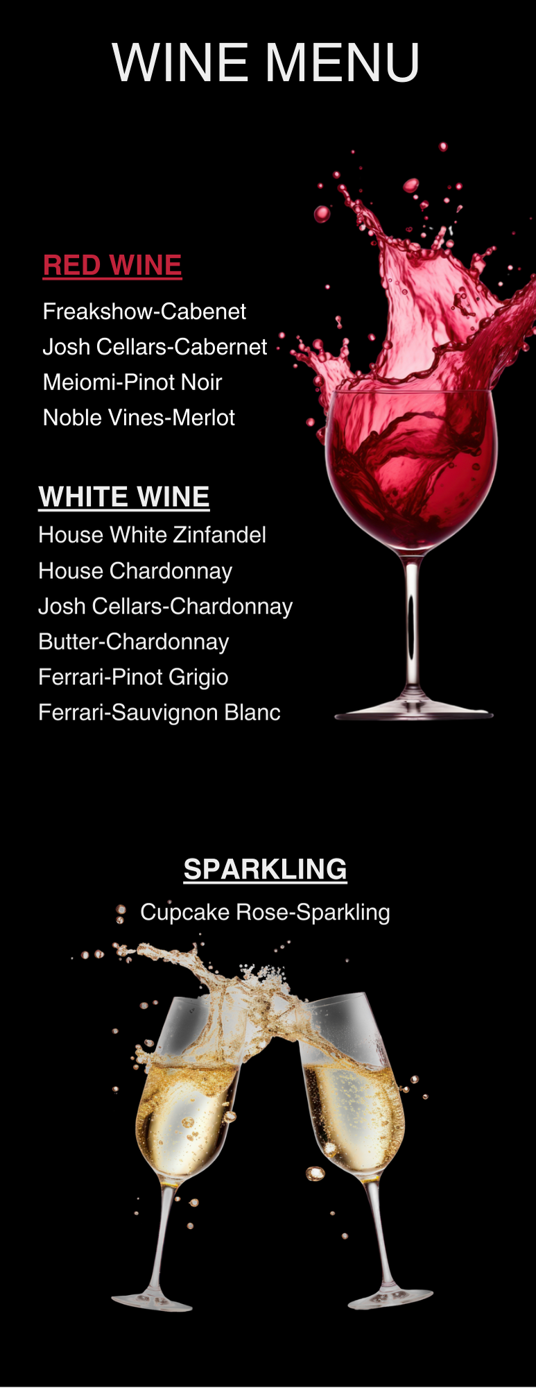 The Bench Wine Menu