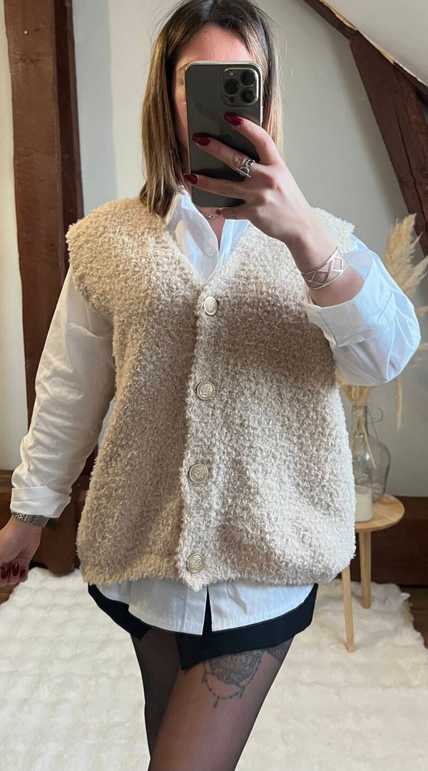 Gilet Marie-beige