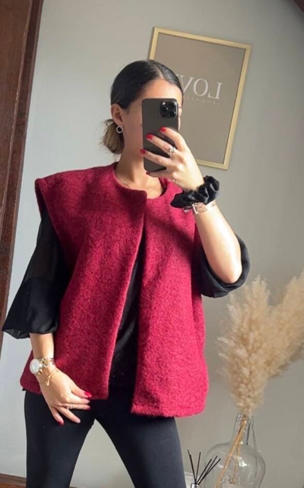 Gilet Julie -bordeaux