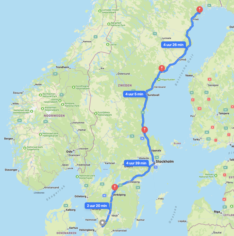 Onze eerste dagen door Zweden