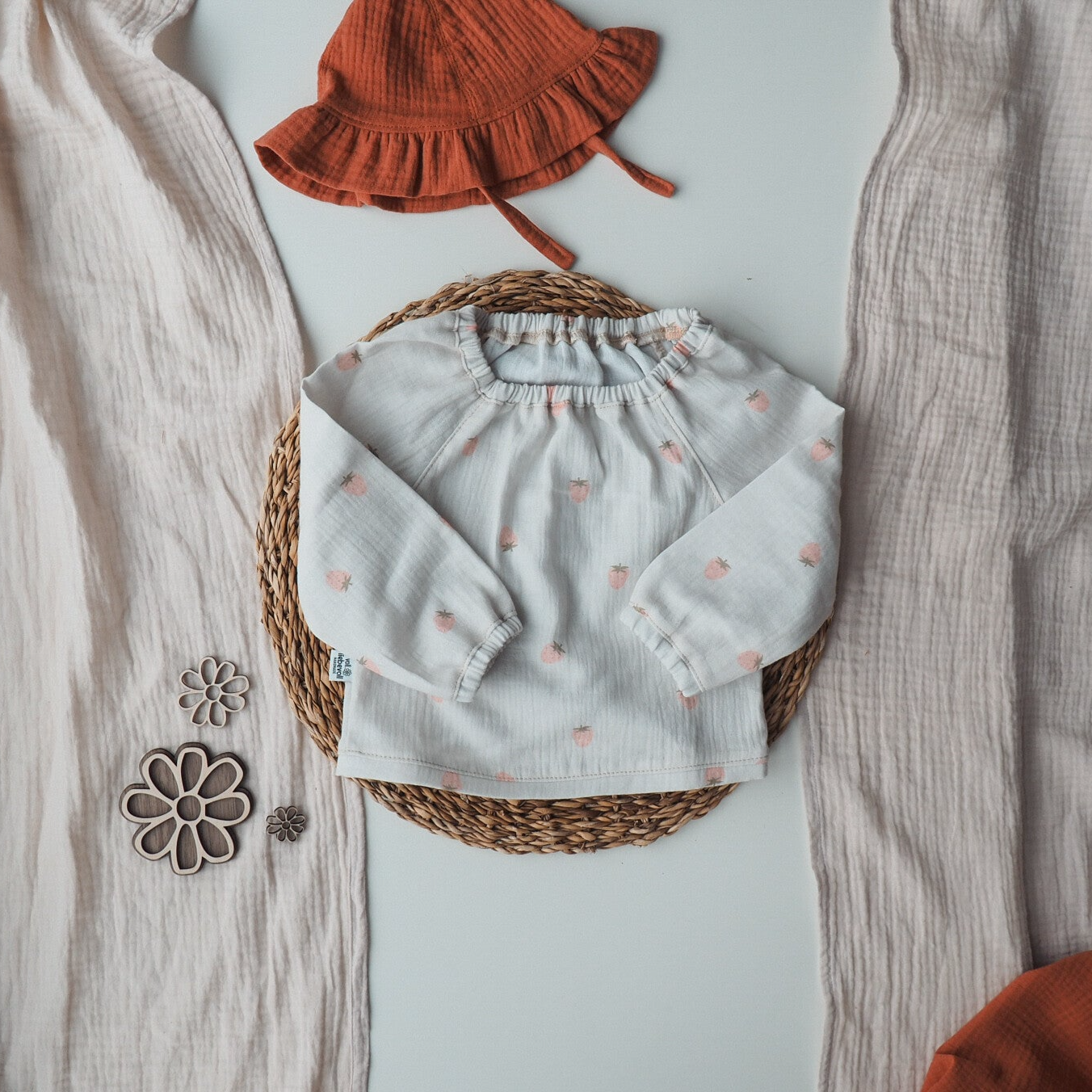 Basic Bluse - Musselin - La Fraise