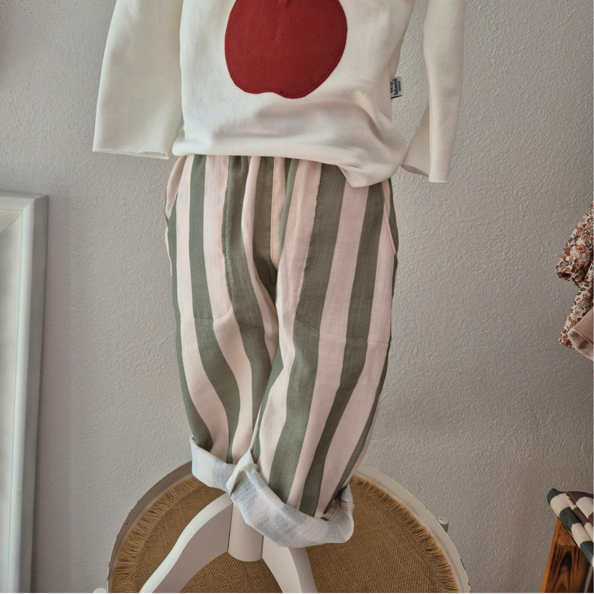 Vintage Pants Remy | Streifen | Grün/ Creme