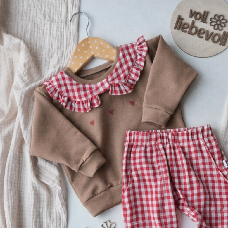 Oversized Sweater | little hearts | Red