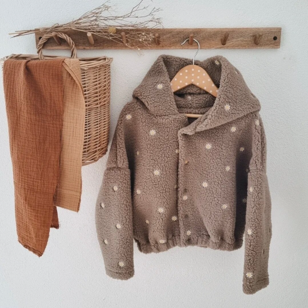 Oversized Jacke Milo | Teddyplüsch | Taupe