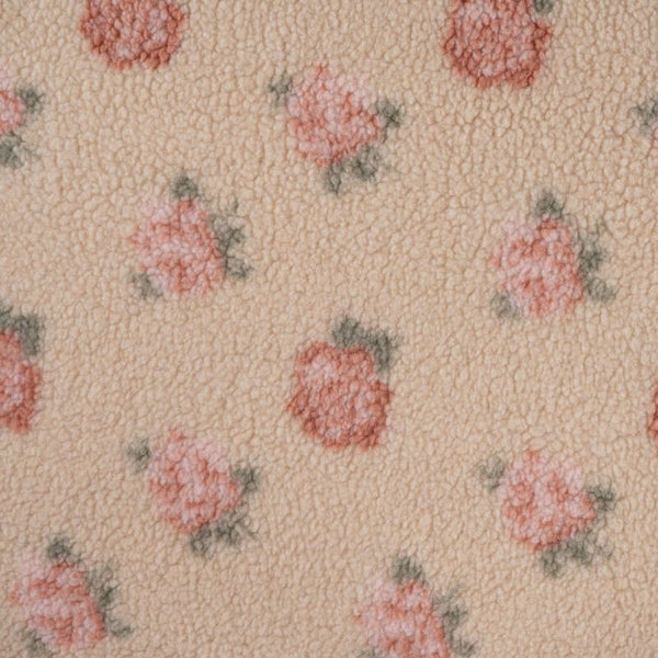 Teddyplüsch - Rosen/ beige