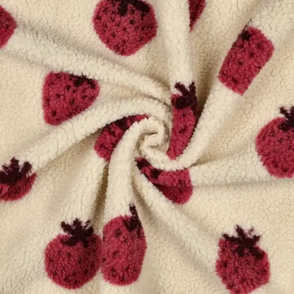 Teddyplüsch - Erdbeeren - Creme