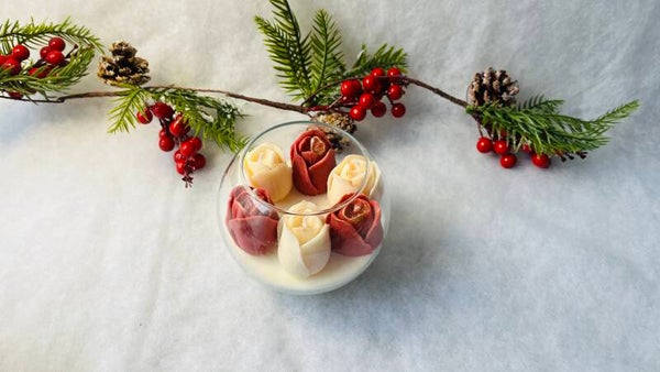 Weihnachtskerze im Glas