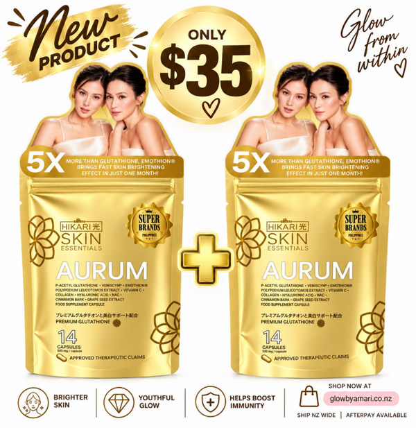 Hikari Skin Essentials Aurum 14-Capsule Pouch Twin Pack – Premium Glutathione & Collagen Duo