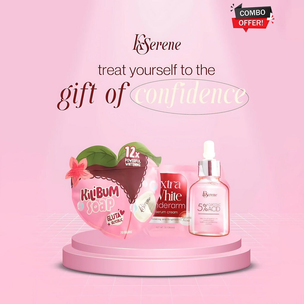 KSerene Combo Pack – Extra White Underarm Serum Cream (30g) + Kilibum Soap (3 X 70g)