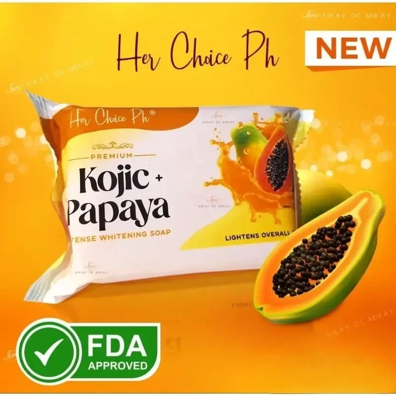 Her Choice Ph Premium Kojic + Papaya Intense Whitening Soap, Lightens Overall Skin Tone 120g