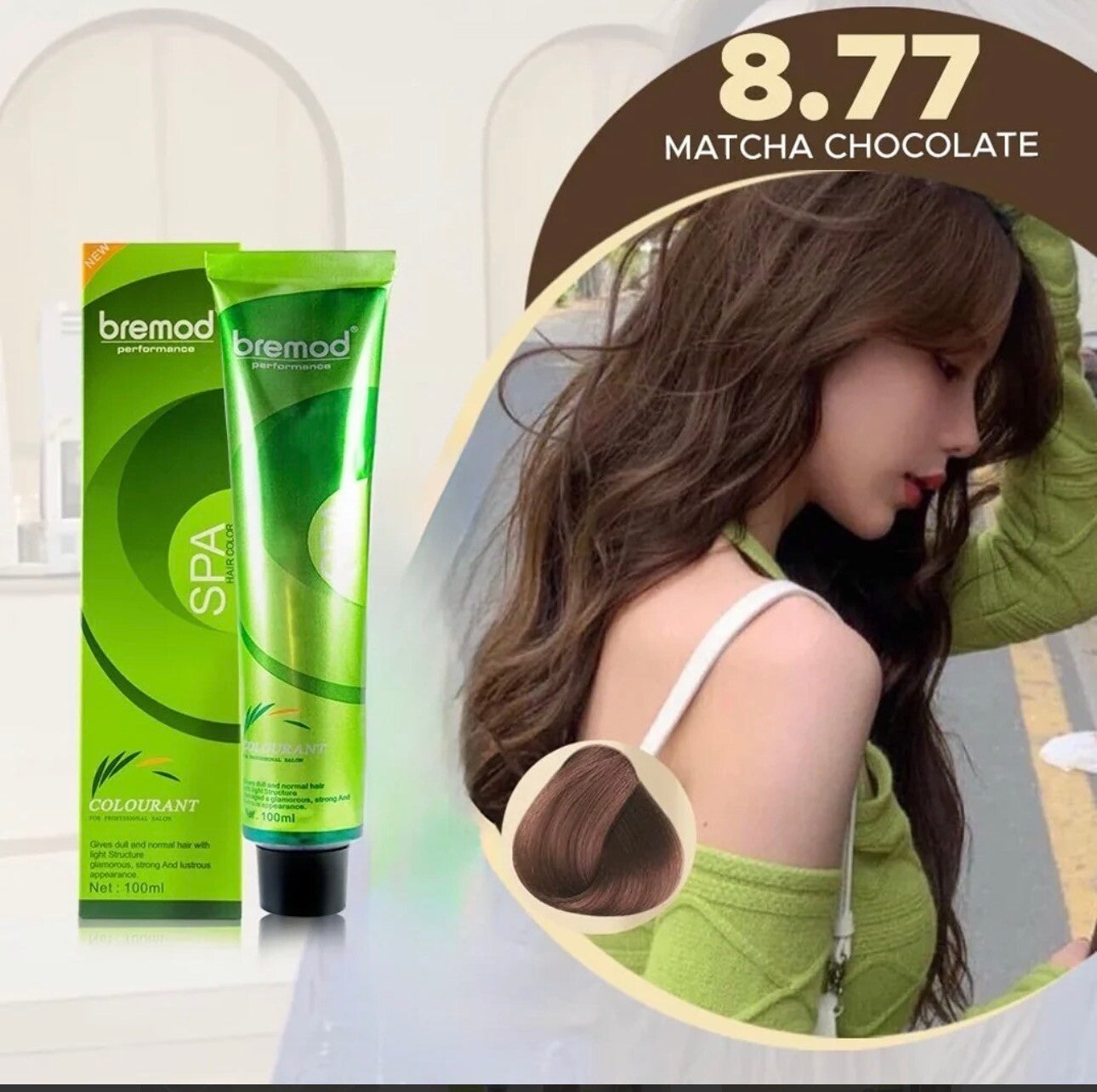 Bremod Performance SPA Hair Color 8.77 Matcha Chocolate – 100ml