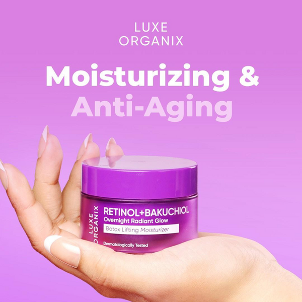 LUXE ORGANIX Retinol + Bakuchiol Overnight Radiant Glow Botox Lifting Moisturizer 50g