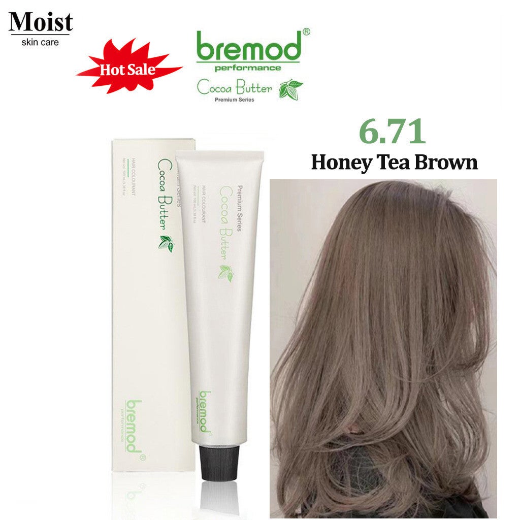 Bremod Honey Tea Brown Hair Color 0.00 + 12% Oxidiser (Set)