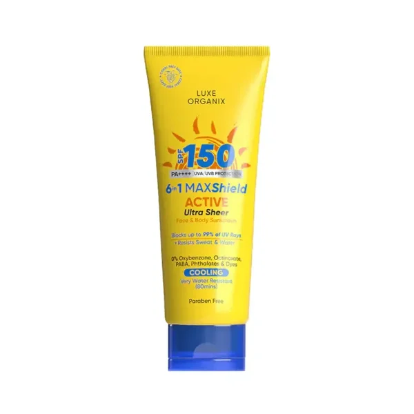 LUXE ORGANIX 6 in 1 Maxshield Active Ultra Sheer Face and Body Sunscreen 100ml