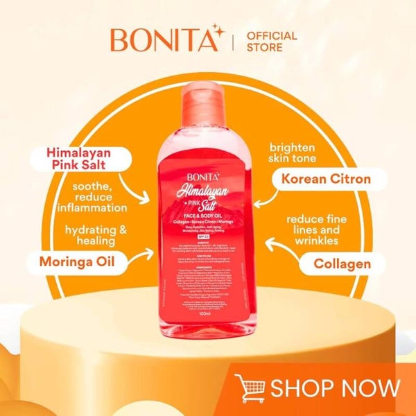 Bonita Himalayan Pink Salt Face & Body Oil with SPF 30 – Multi-Use Nourishing Oil