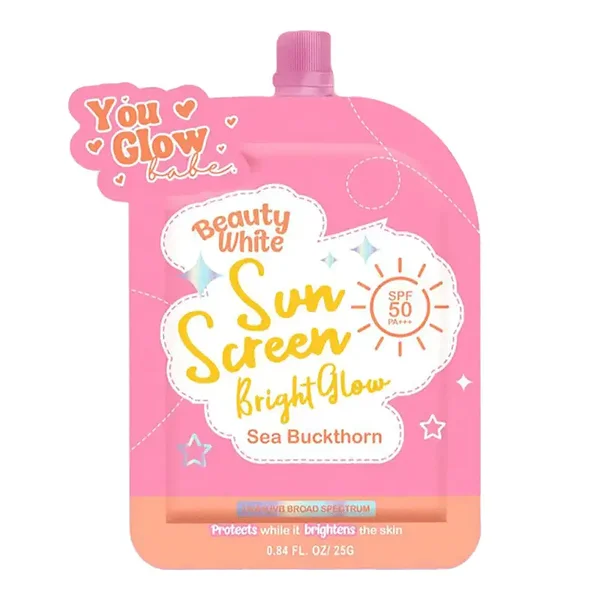 You Glow Babe Beauty White Sunscreen Bright Glow with Sea Buckthorn SPF 50 PA+++ (Solo pack)