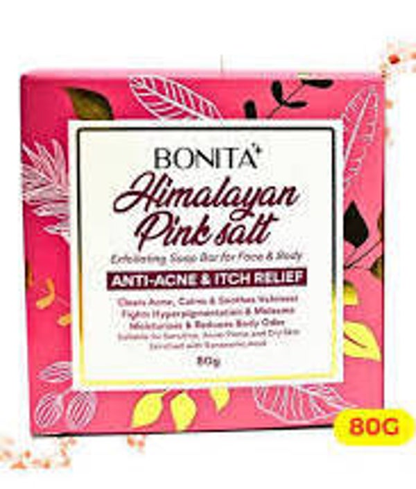 BONITA HIMALAYAN PINK SALT EXFOLIATING SOAP BAR FOR FACE & BODY 80G