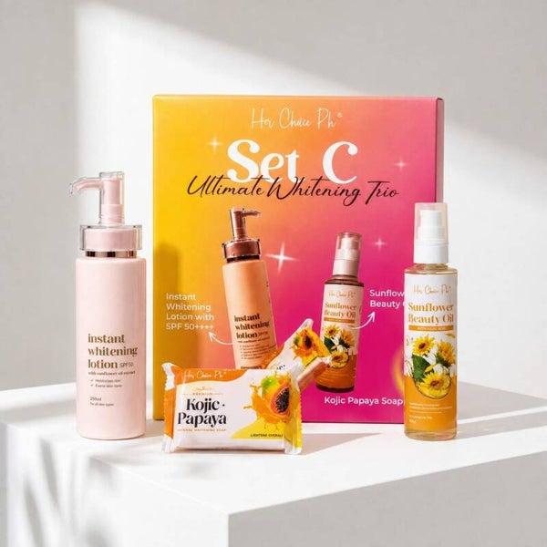 Her Choice PH Set C: Kojic Soap, Body Lotion & Sunflower Beauty Oil