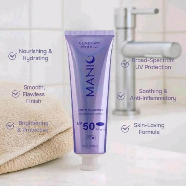 Manic Beauty SUNBEAM MOUSSE Hybrid Sunscreen SPF 50 PA++++