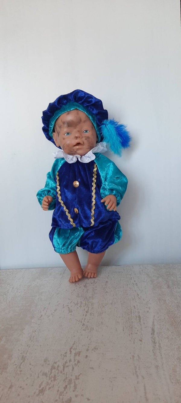 Pietenpakje donkerblauw/lichtblauw