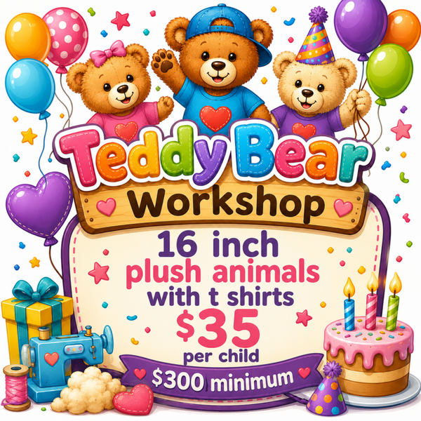 Teddy Bear Workshop Birthday - Package B - 16 Inch Animal w T Shirts