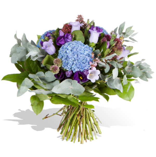 Boeket blauw-lila met hortensia