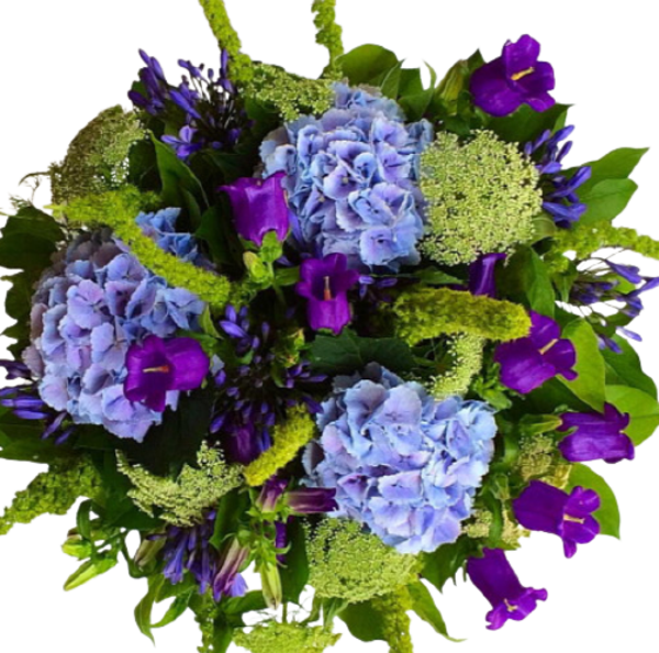 Boeket paars met hortensia