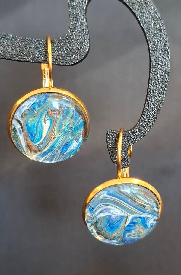 Oorbellen 'Spetter' blauw