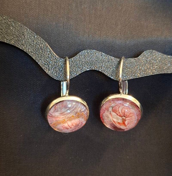 Oorbellen 'Spetter' rood/rose