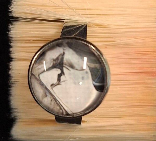 Ring zilverkleur zwart/wit