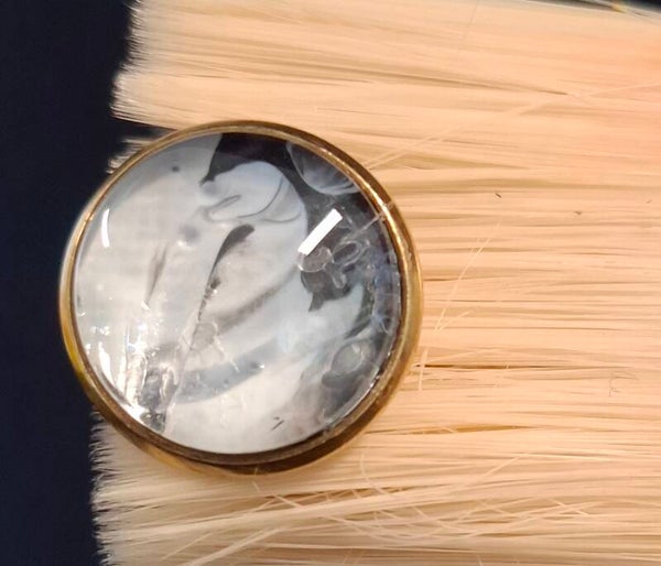 Ring goudkleur zwart/wit