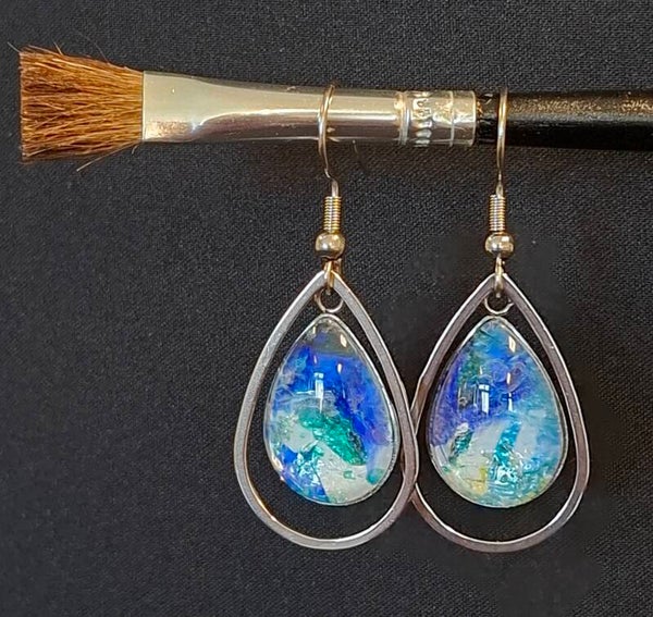 Oorbellen 'Drup' blauw