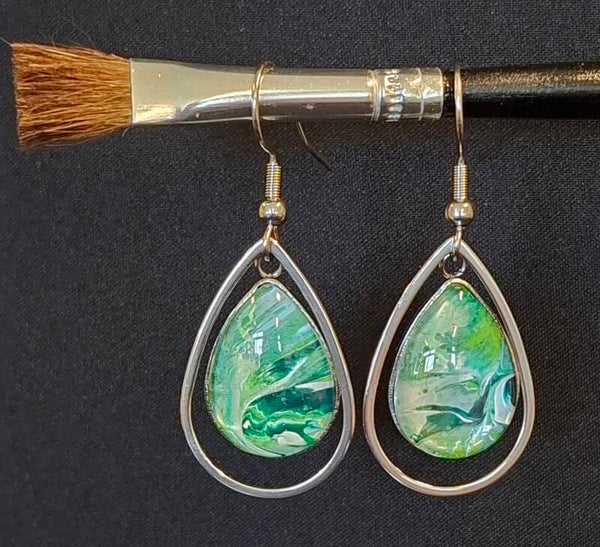 Oorbellen 'Drup' groen