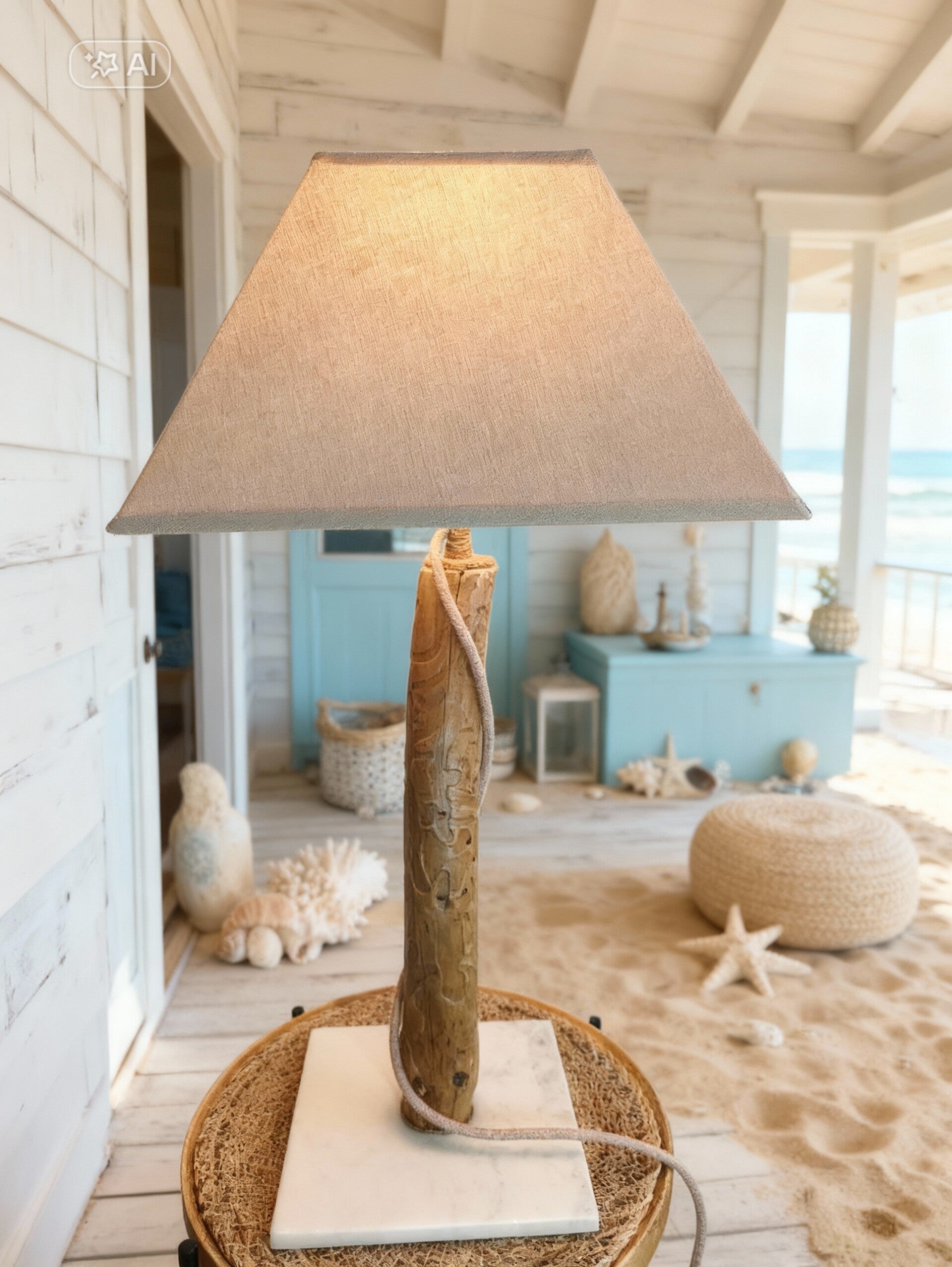 Lampe en bois flotté "Alba" - Modèle B - Fabrication artisanale Française